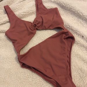 Off pink one piece swimsuit